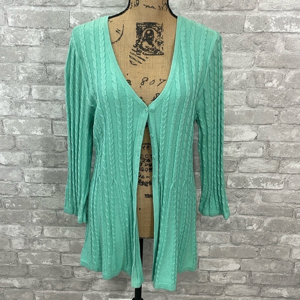 Croft & Barrow Green Button Cardigan